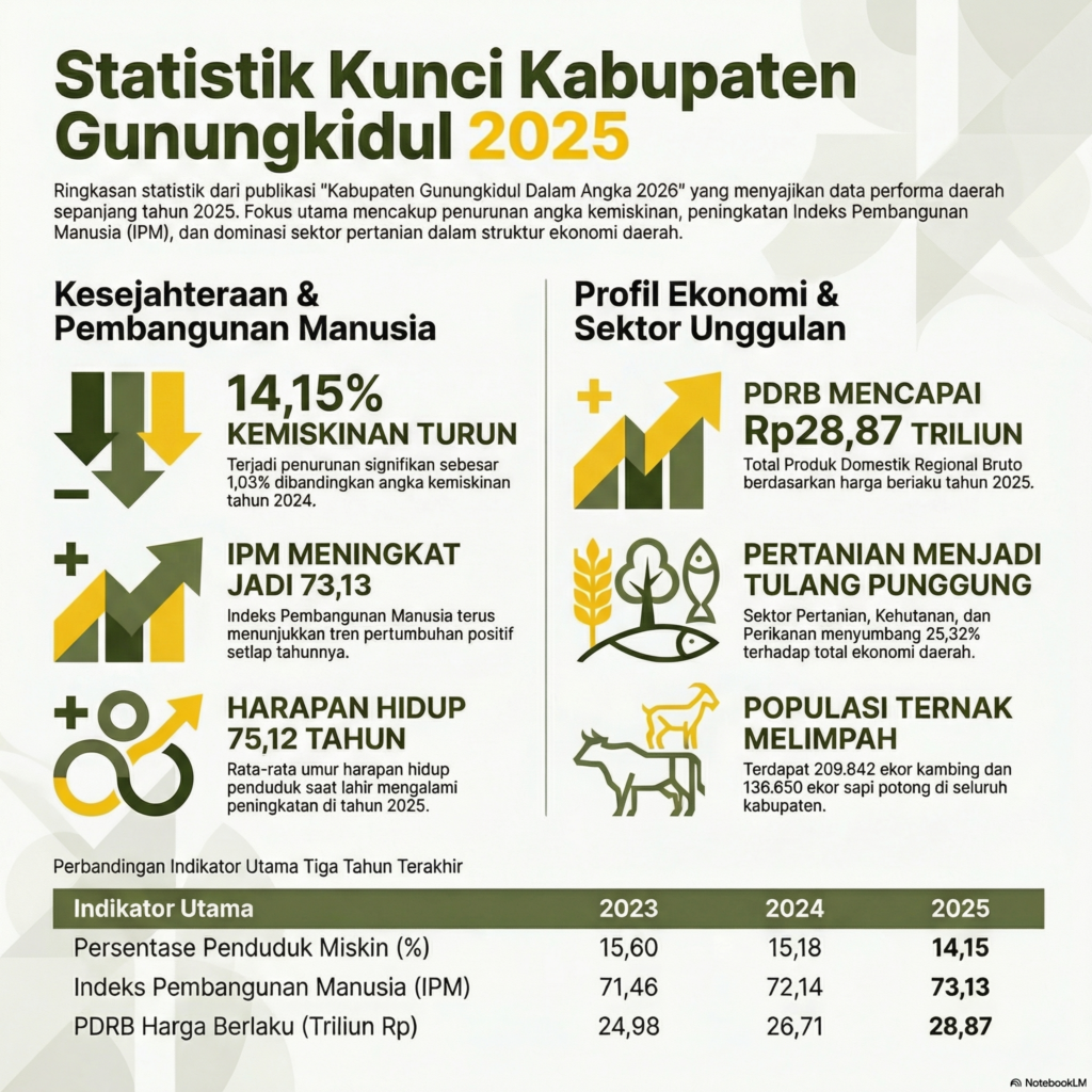 Gunungkidul 2025: Ekonomi Melesat, Kemiskinan Menyusut, Infrastruktur Jadi PR